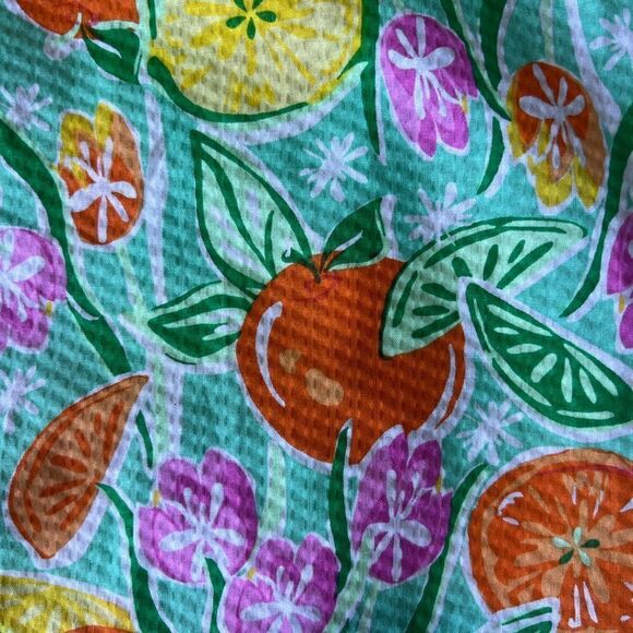 Vintage Pearl Snap Women’s Lounge Dress Small Fruit Print Short Sleeve - Picture 4 of 6